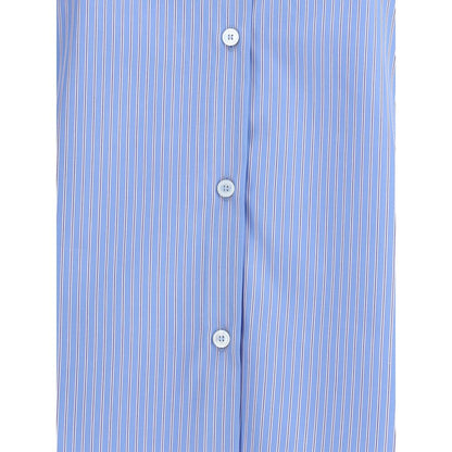 Valentino Blue Cotton Pattern Shirt Valentino