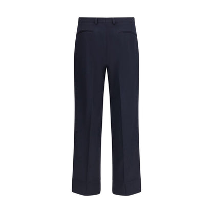 Valentino Blue Fleece Wool Dress Pants Valentino