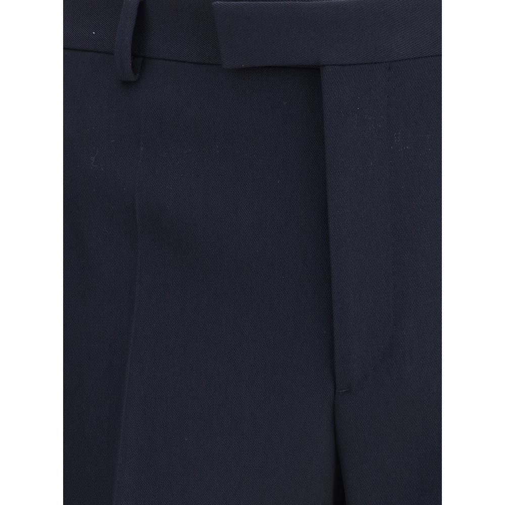 Valentino Blue Fleece Wool Dress Pants Valentino