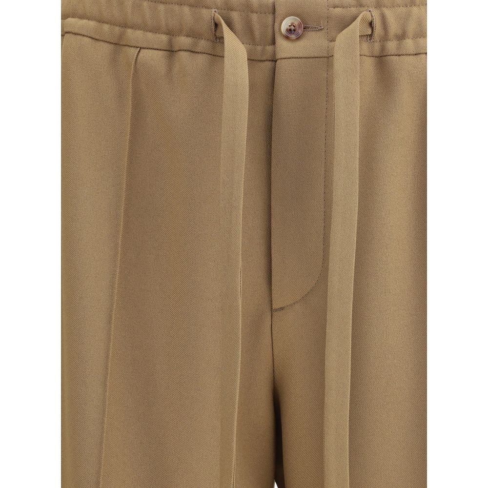 Valentino Brown Polyester Casual Pants