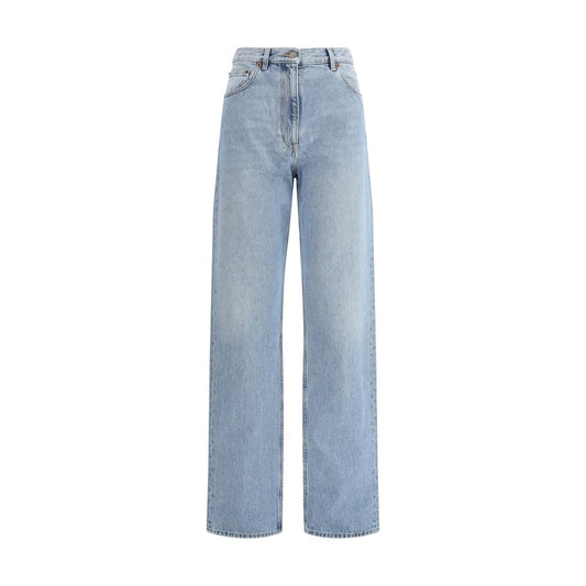 Valentino Light Blue Cotton High-Waisted Jean Valentino