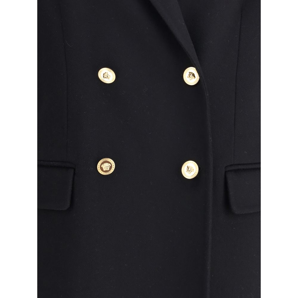 Versace Black Cashmere Coat Versace