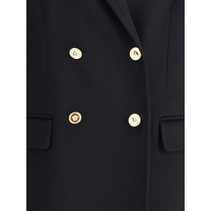 Versace Black Cashmere Coat Versace