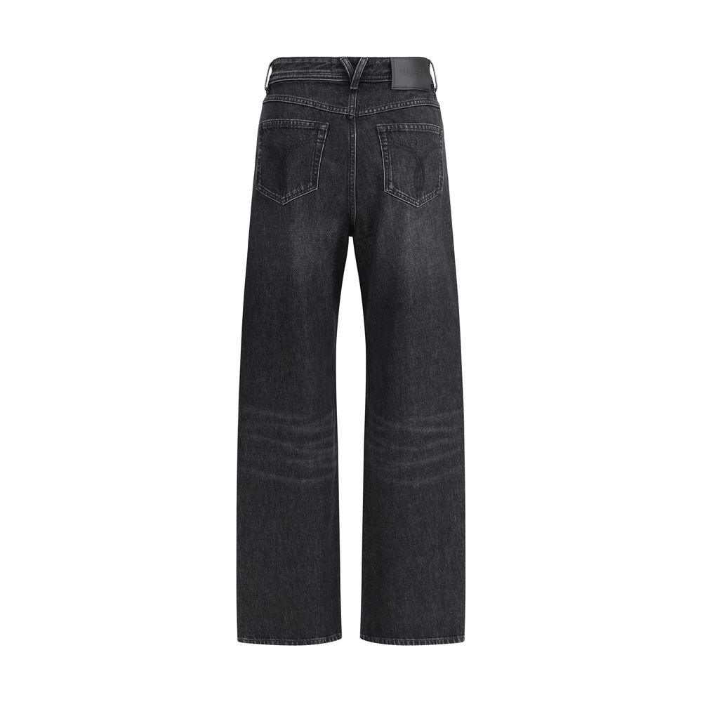 Versace Black Cotton Relaxed Fit Jeans Versace