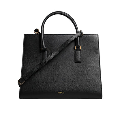 Versace Black Large Leather Top Handle Shoulder Crossbody Bag Versace