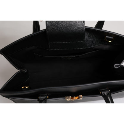 Versace Black Large Leather Top Handle Shoulder Crossbody Bag Versace