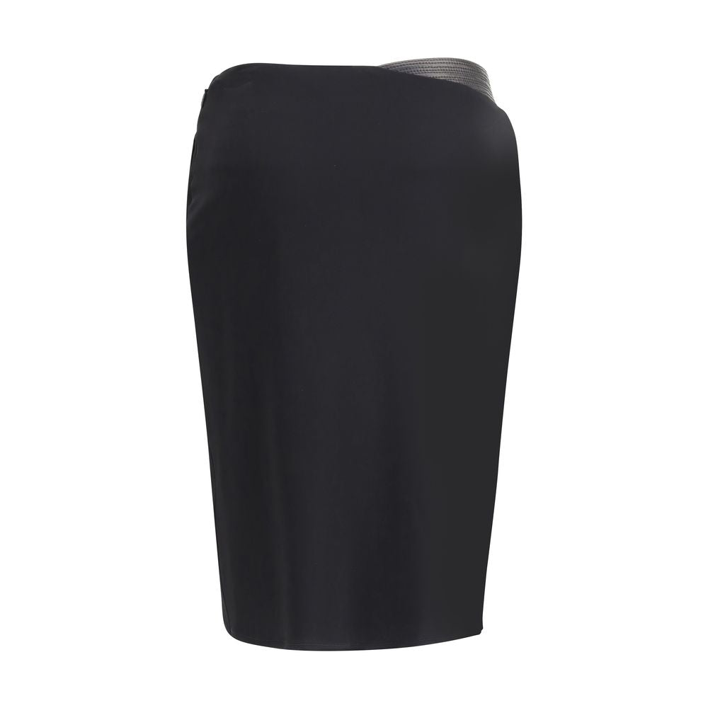 Versace Black Viscose Midi Skirt Versace