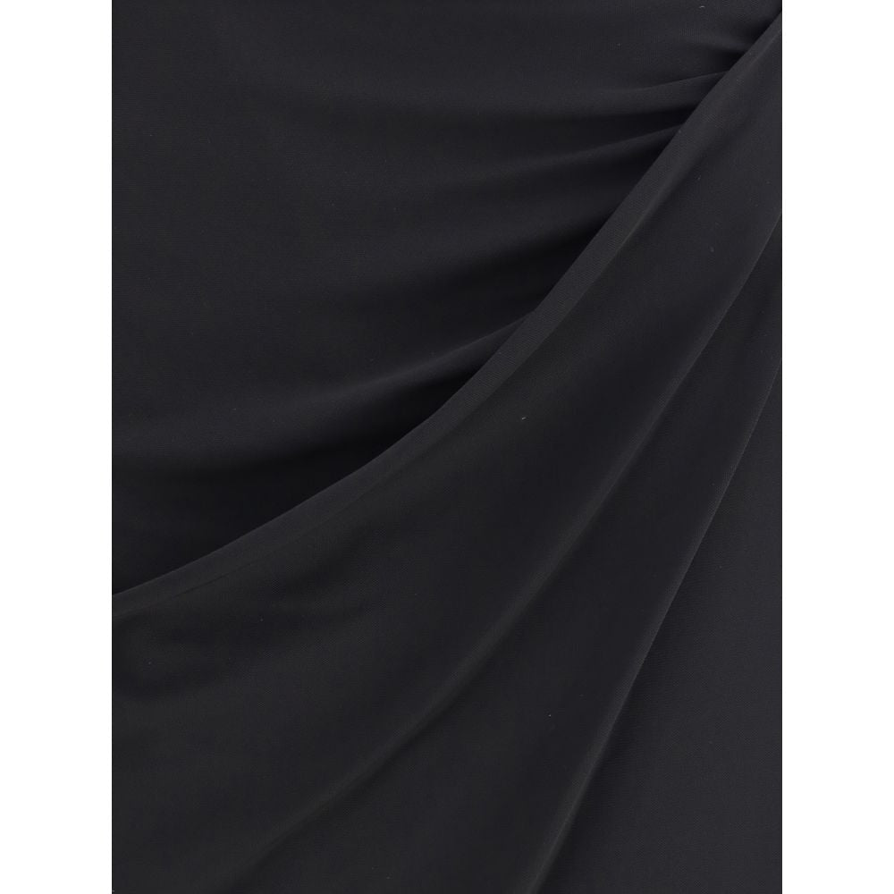 Versace Black Viscose Midi Skirt Versace
