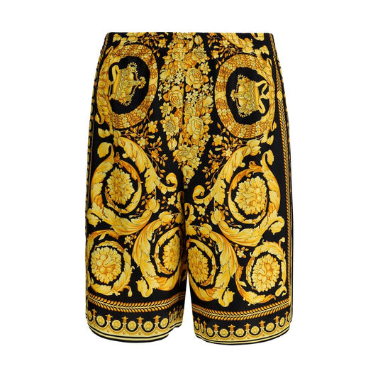 Versace Multicolor Silk Bermuda Shorts Versace