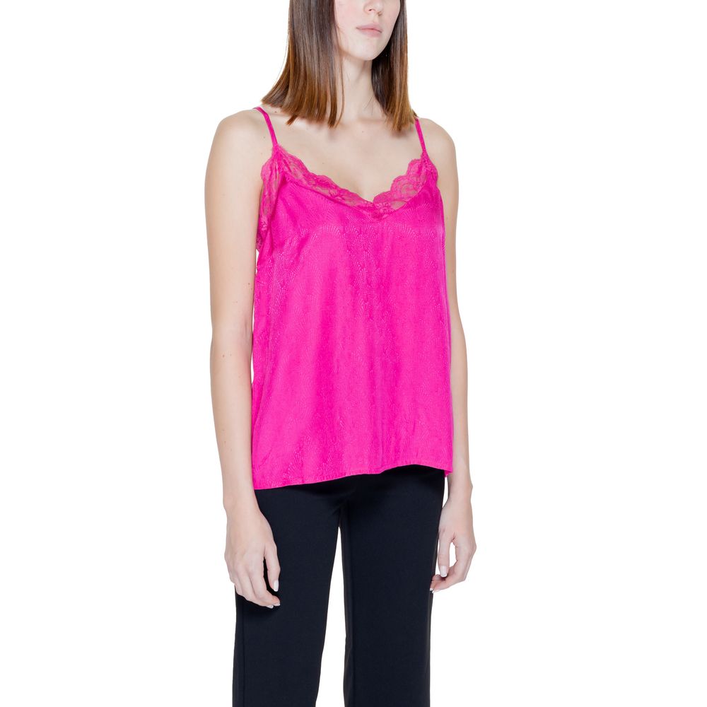 Vila Clothes Pink Viscose Tank Tops
