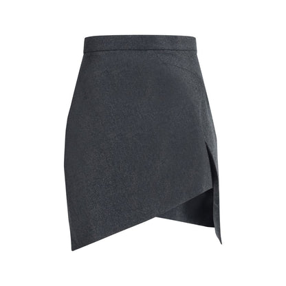 Vivienne Westwood Gray Wool Mini Skirt Vivienne Westwood