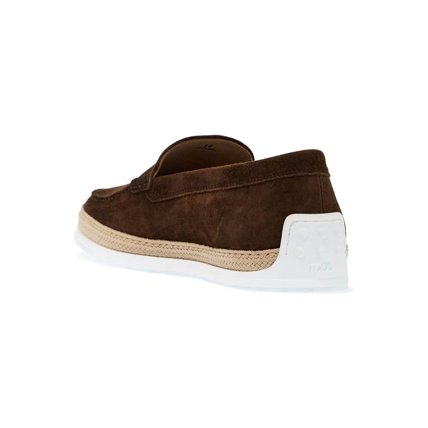 Tod'S suede slip-on with rafia insert Moccasins Tod'S