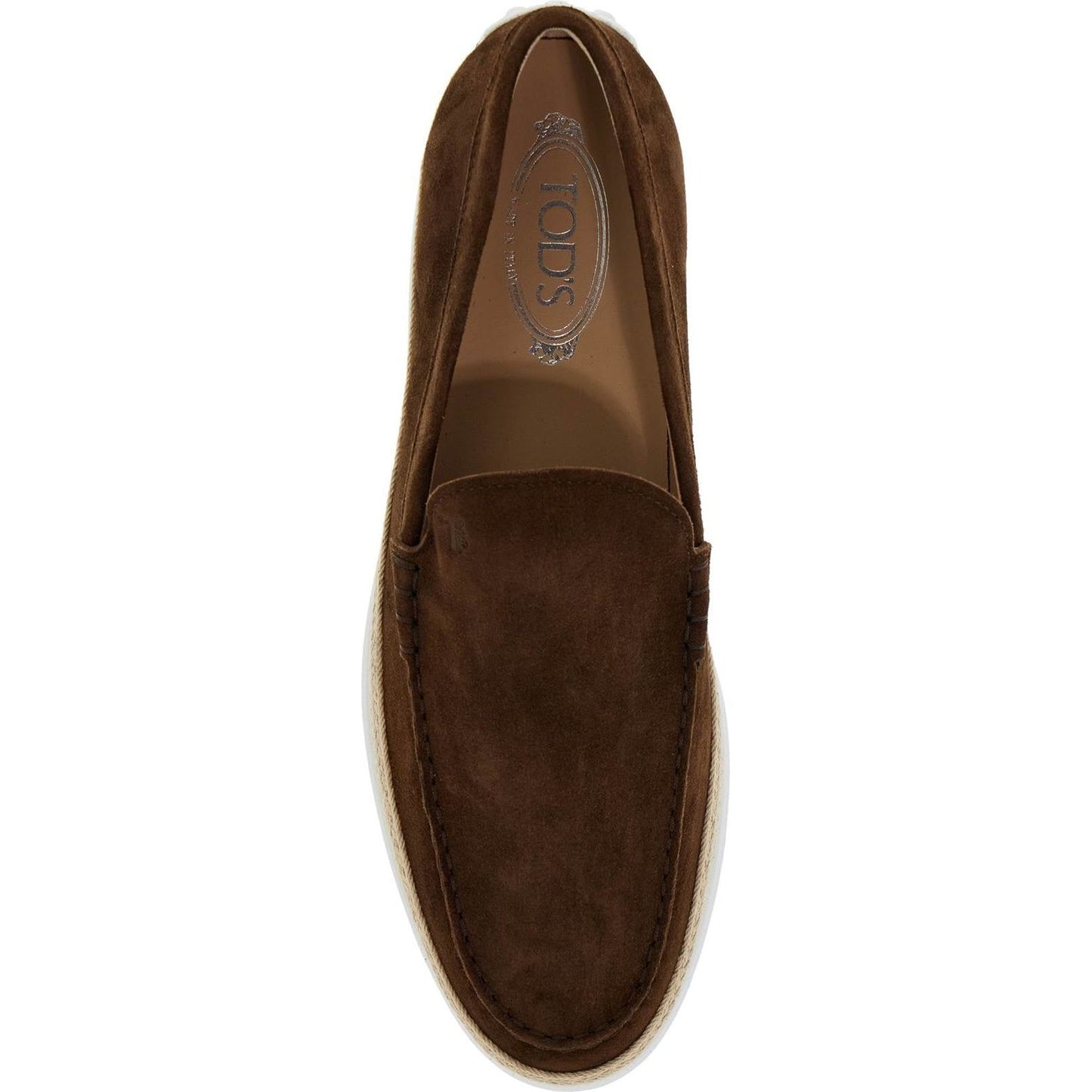 Tod'S suede slip-on with rafia insert Moccasins Tod'S