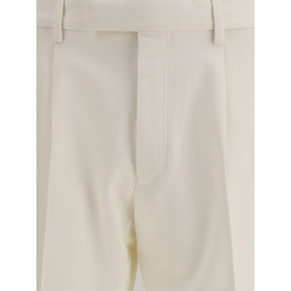 ZEGNA White Cotton Dress Pants ZEGNA