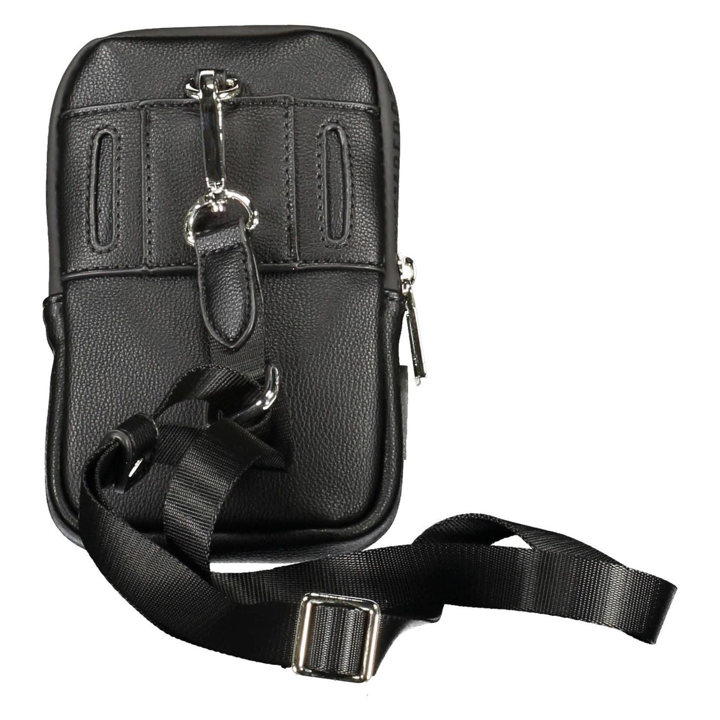 Sleek Black Polyethylene Shoulder Bag