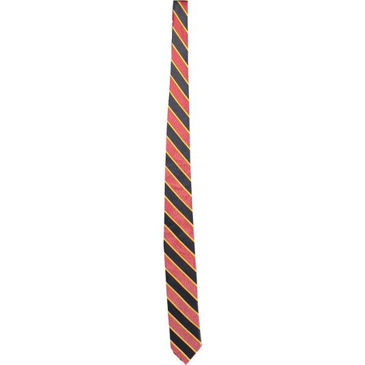 Elegant Red Silk Tie with Contrasting Details