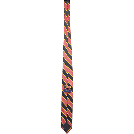 Elegant Red Silk Tie with Contrasting Details