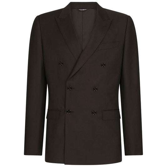Brown Wool Suit Dolce & Gabbana