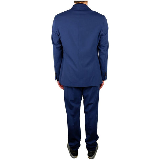 Elegant Blue Wool Blend Two-Piece Suit Aquascutum