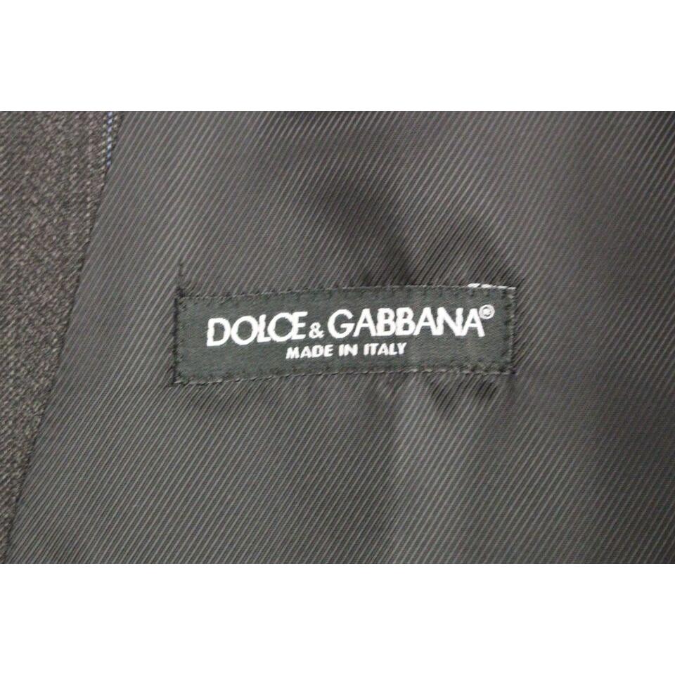 Elegant Striped Gray Dress Vest Dolce & Gabbana