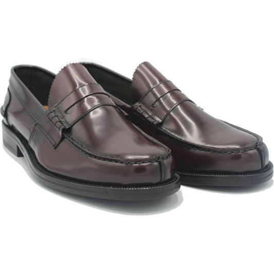 Saxone of Scotland | Bordeaux Spazzolato Leather Mens Loafers Shoes | McRichard Designer Brands