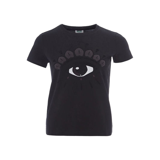 Kenzo | Black Printed Cotton Eye T-Shirt  | McRichard Designer Brands