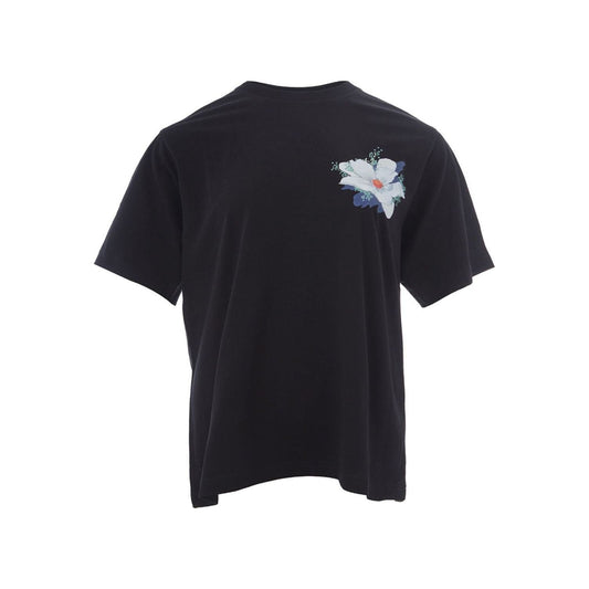 Kenzo | Black Printed Cotton T-Shirt With Flower  | McRichard Designer Brands