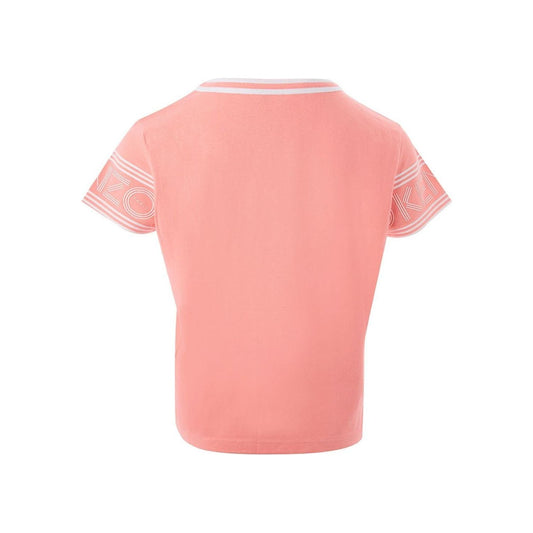 Kenzo | Pink Cotton T-Shirt With Contrasting Logo  | McRichard Designer Brands