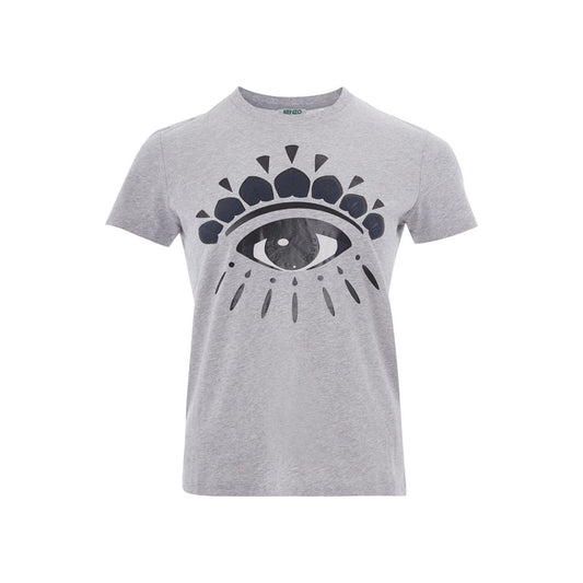 Kenzo | Grey Cotton T-Shirt with Eye Front Printed  | McRichard Designer Brands