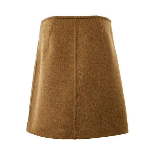 Bottega Veneta | Brown Wool Mohair Skirt | McRichard Designer Brands