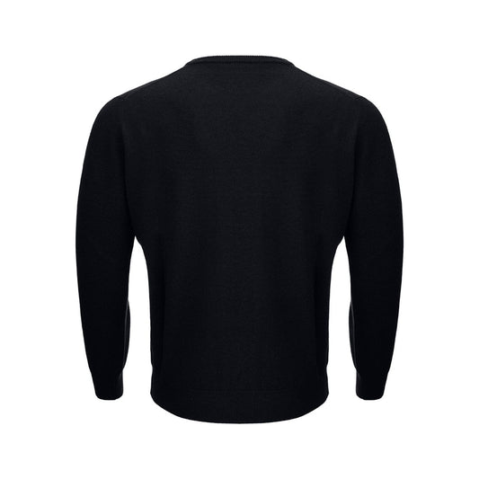 KANGRA | Black Wool Blend Round neck Sweater | McRichard Designer Brands
