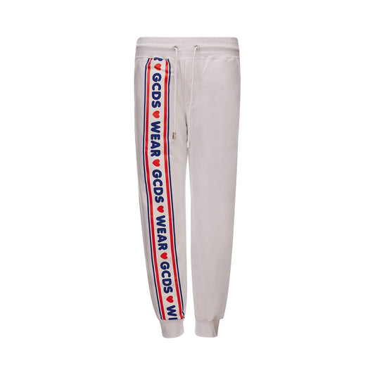 GCDS | Jogging White Sweatpants with Logo | McRichard Designer Brands