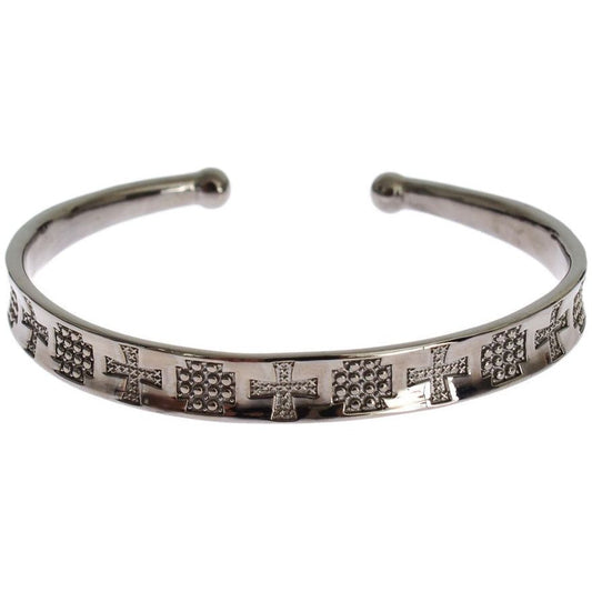 Nialaya Gray Rhodium 925 Silver Bangle Bracelet