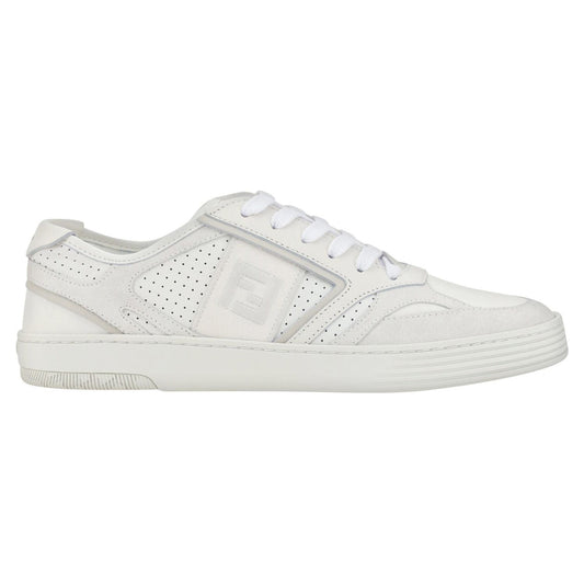 Fendi | White Calf Leather Low Top Sneakers | McRichard Designer Brands