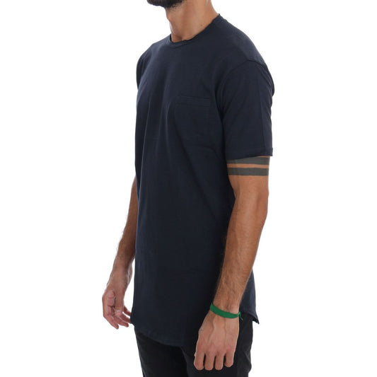 Daniele Alessandrini | Blue Cotton Crewneck T-Shirt | McRichard Designer Brands