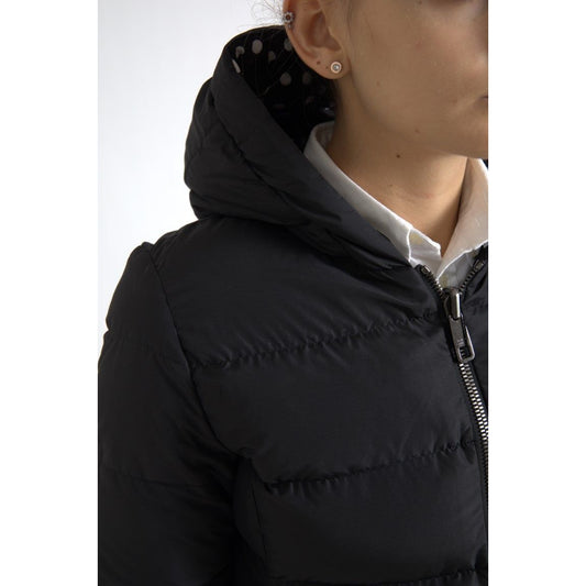 Dolce & Gabbana | Black Polyester Hooded Blouson Full Zip Jacket | McRichard Designer Brands
