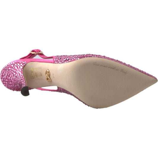 Dolce & Gabbana | Pink Slingbacks Crystal Pumps Shoes | McRichard Designer Brands