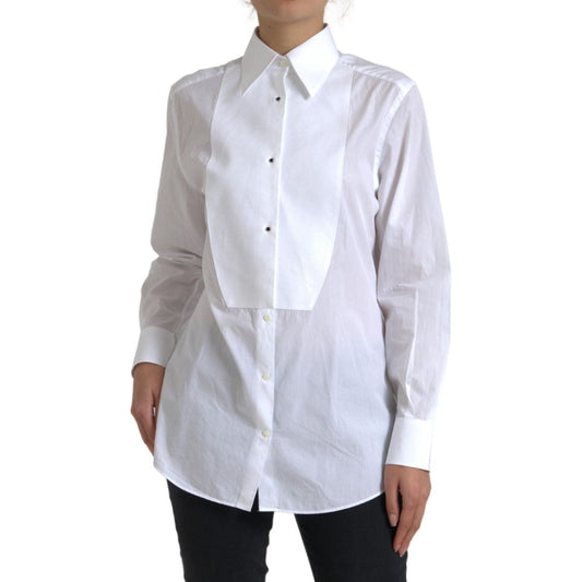 Dolce & Gabbana | Cotton Collared Long Sleeves Shirt White | McRichard Designer Brands