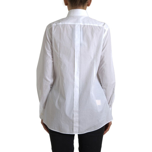 Dolce & Gabbana | Cotton Collared Long Sleeves Shirt White | McRichard Designer Brands