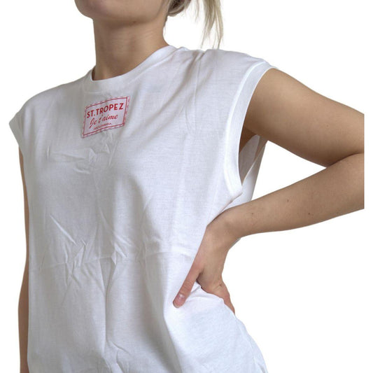 Dolce & Gabbana | White Cotton St. Tropez Crew Neck Tank T-shirt | McRichard Designer Brands