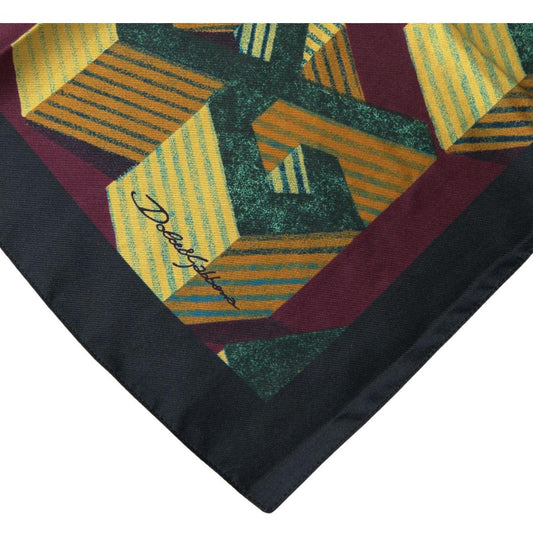 Dolce & Gabbana | Multicolor Printed Square Handkerchief Scarf | McRichard Designer Brands