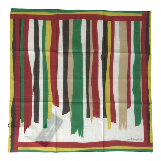 Dolce & Gabbana | Multicolor Stripes Square Handkerchief Scarf | McRichard Designer Brands