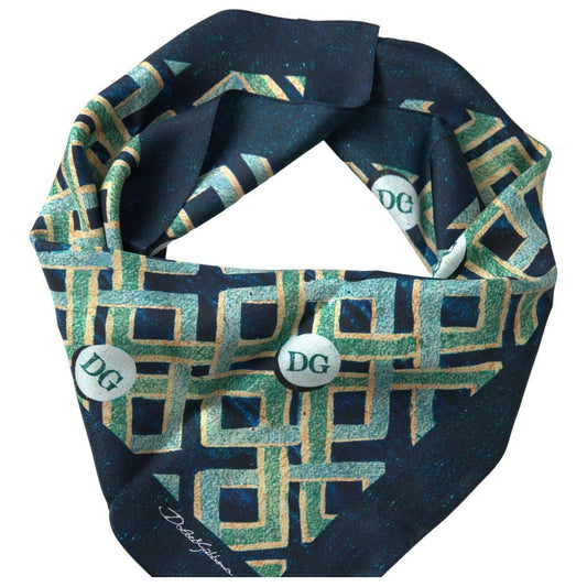 Dolce & Gabbana | Multicolor Printed Square Handkerchief Scarf | McRichard Designer Brands