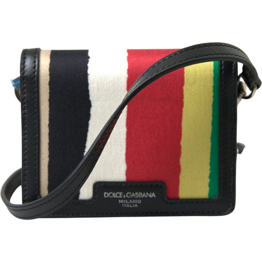 Dolce & Gabbana | Multicolor Leather Shoulder Strap Card Holder Wallet | McRichard Designer Brands