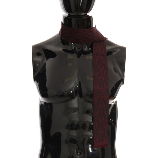 Dolce & Gabbana | Bordeaux Silk Crown Chili Scarf | McRichard Designer Brands