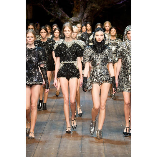 Dolce & Gabbana | Black Clear Crystal Runway Blouse Top | McRichard Designer Brands