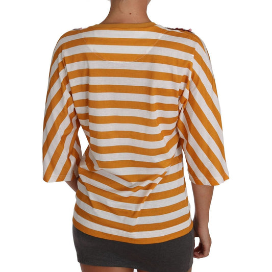 Dolce & Gabbana | White Orange FIRENZE Top T-shirt | McRichard Designer Brands