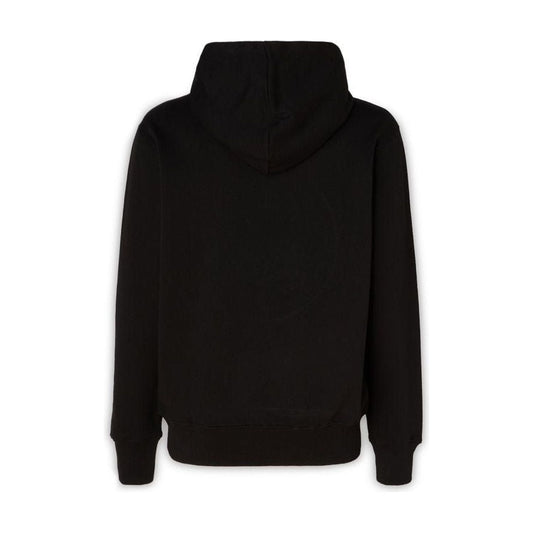 Versace Jeans | Black Cotton Logo Details Hooded Sweatshirt MAN SWEATERS | McRichard Designer Brands