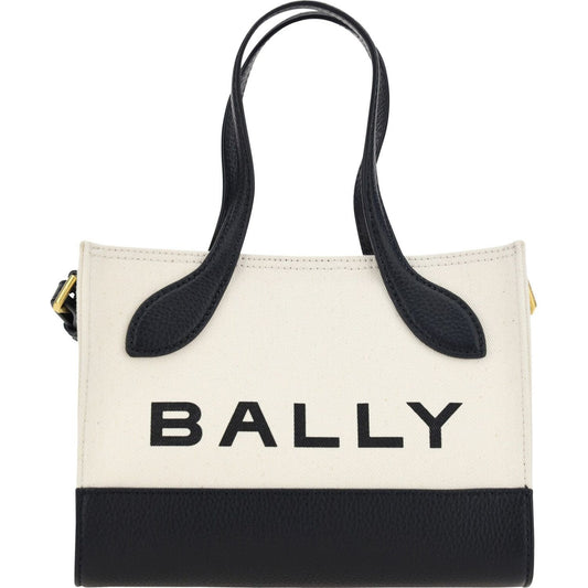 Bally | White and Black Leather Mini Handbag | McRichard Designer Brands