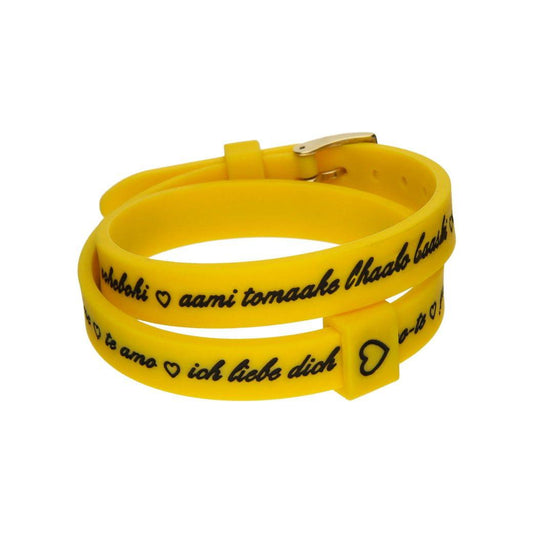 Il MEZZOMETRO Mod. I LOVE YOU GOLD - Bracciale in silicone/silicone bracelet DESIGNER FASHION JEWELLERY IL MEZZOMETRO